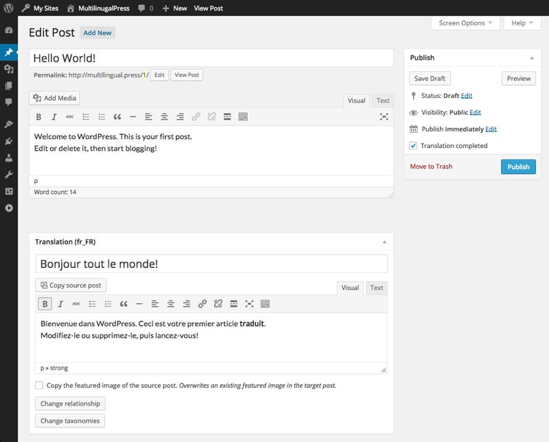 WordPress Mehrsprachigkeitsplugin für Ihre mehrsprachige WordPress Website.