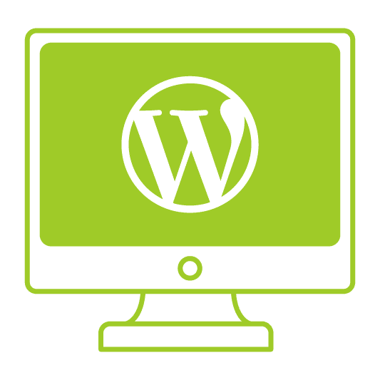 WordPress logo on a screen